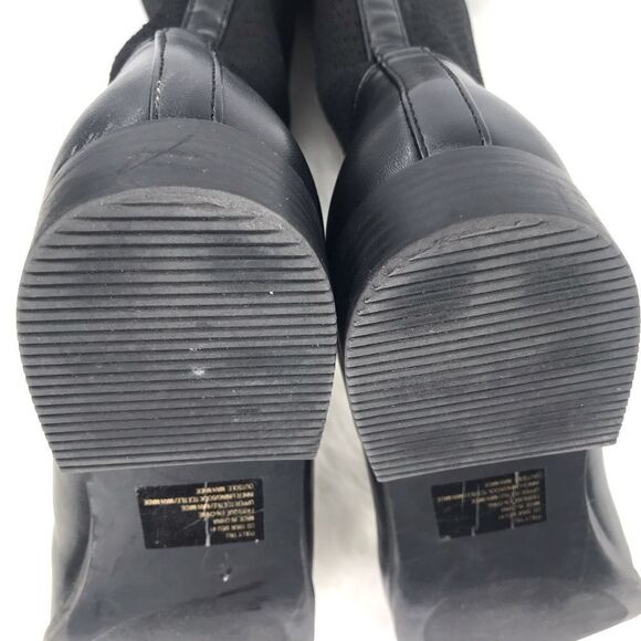 Polly Black Caviar Herringbone Textile Knit Tall Lace Up Pull On Combat Boots - Picture 14 of 16